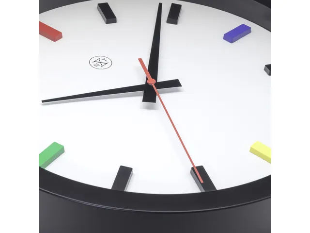 Horloge murale 36cm - Silencieux - Noir/Multicolore - Plastique - nXt
