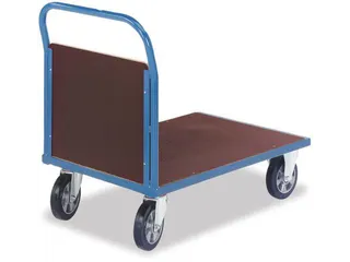 Platformwagen 1000kg Laadvlak Lxb 1600x800mm 1 Kopwand Ral 5010 - 2