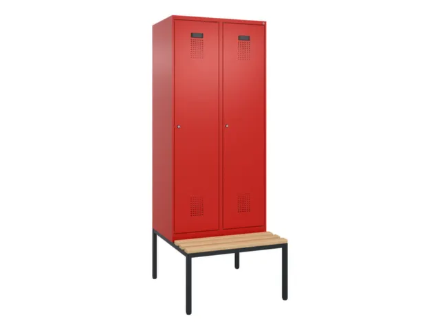 locker met bank,voor scheiding van kleding,HxBxD 2120x800x815mm,2vak