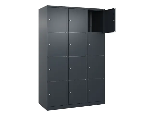 lockerkast,HxBxD 1850x1200x500mm,3x4vakken,vak B 400mm,cil.-slot