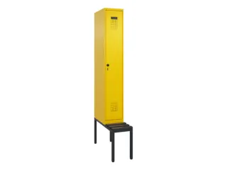 locker met bank,voor scheiding van kleding,HxBxD 2120x300x815mm,1vak - 2