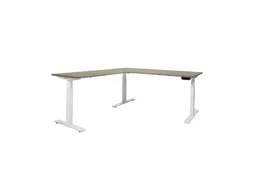 Elektrisch Hoekbureau Dextro Plus 180x160cm Frame Wit Blad Robson Eik