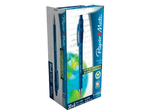 Balpen Paper Mate Flexgrip Ultra medium blauw valuepack 30+6 gratis