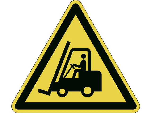 Vloermarkeringssticker Geel Let Op Vorkliften 430mm