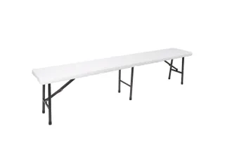 Inklapbare bank weerbestendig 180x25x43cm Wit - 2