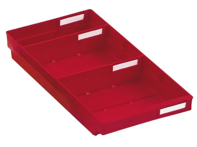 Stellingbak Extra Vlak Pp Hxbxd 65X240X400Mm Rood