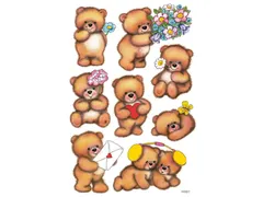 Etiket Herma 3578 Beren met Bloemen 3 vel