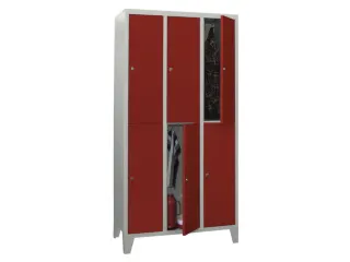 lockerkast,HxBxD 1850x1200x500mm,3x2vakken,RAL7035,front RAL3000 - 2