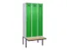 locker met bank,voor scheiding van kleding,HxBxD 2120x900x815mm,3vak