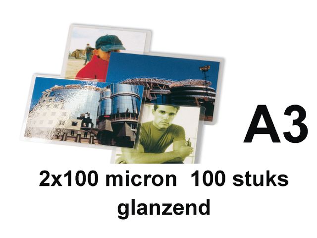 Lamineerhoes Gbc A3 100 Micron glanzend | LamineerSystemen.nl