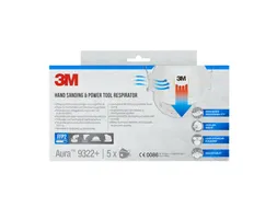 Stofmasker 3M Aura voor schuren 9322+ FFP2 met ventiel 5 stuks