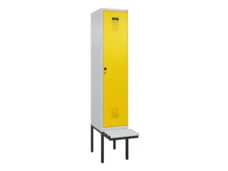 locker met bank,HxBxD 2120x400x815mm,1vak,vak B 400mm,draaigrendel - 2
