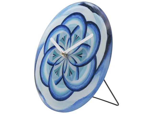 Horloge de Table/Murale 20 cm-Silencieux-Bleu-Verre Trempé-NeXtime Co