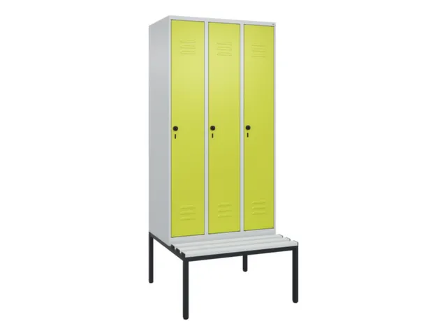Armoire vestiaire avec banc HxlxP 2120x900x815mm 3compart.