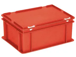 Euronorm Stapelkrat Hxlxb 180X400X300Mm 16L Met Deksel Rood