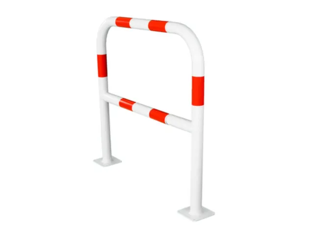 beschermbeugel,v. binnen/buiten,HxBxD 1000x1000x150mm,staal,wit/rood