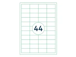 Etiket Rillstab 48.5x25.4mm Wit 4400 Stuks