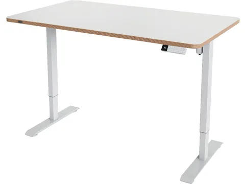 Ergo bureau assis/debout, ft plateau 140 x 80 cm, électrique, sur pie