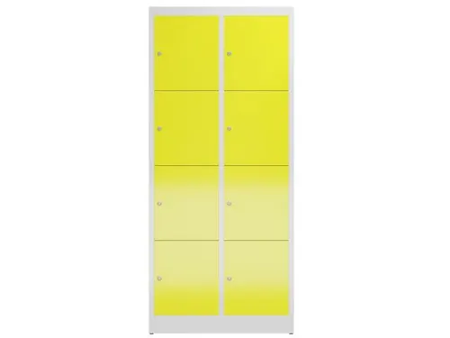 Lockerkast 1800x800x500mm 2x4 vakken cilinderslot, sokkel, RAL1018