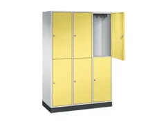 Dubbeldekse garderobekast,RAL 7035/RDS1108060,HxBxD 1950x1220x500mm