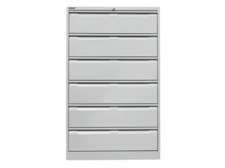 fichekast,HxBxD 1321x800x622mm,drie banen,6lade(n),romp lichtgrijs - 3