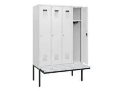 locker met bank,HxBxD 1950x1200x815mm,4vak,vak B 300mm,cilinderslot