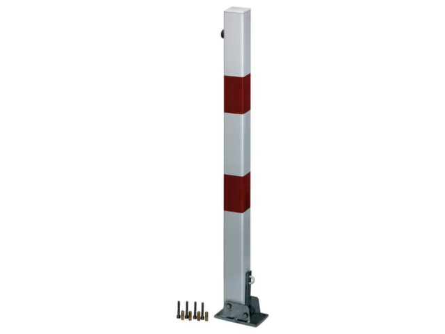 Afzetpaal Vierkant 70x70mm Omlegbaar Cilinderslot Platte Kop