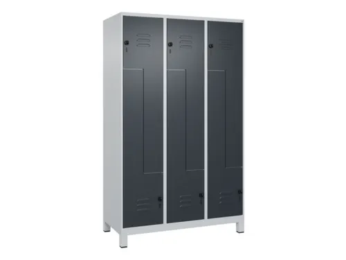 Z-garderobekast,HxBxD 1950x1200x500mm,vak B 200/400mm,draaigrendel