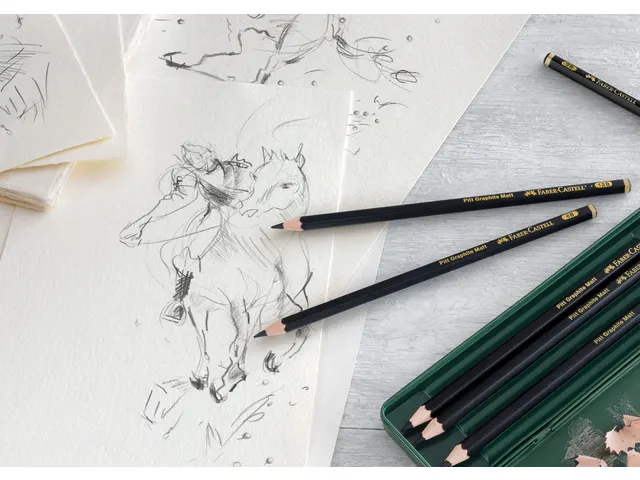 Crayon graphite Faber-Castell Pitt Mat Etui à 6 pièces