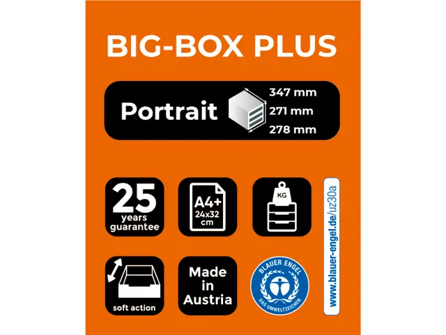 Module de classement Big Box Plus 5 tiroirs Iderama - Bleu glacé bril