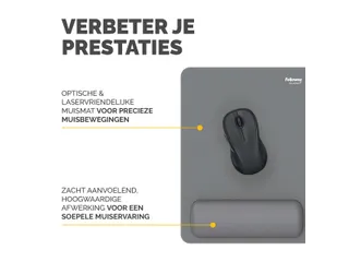 Muismat met polssteun Fellowes Breyta XL grijs 21x28cm - 10