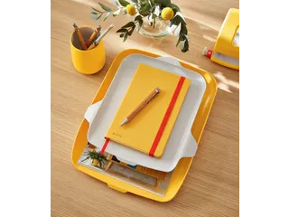 Brievenbak Leitz Cosy met desk organiser geel A4 - 4