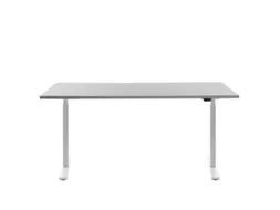 Elektrisch ihv bureau,HxBxD 700-1200x1600x800mm,blad grijs,T-voet wit