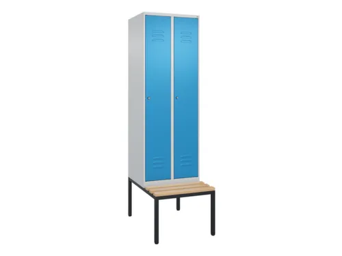 locker met bank,HxBxD 2120x600x815mm,2vak,vak B 300mm,cil.-slot