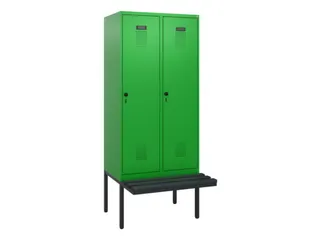 locker met bank,HxBxD 1950x800x815mm,2vak,vak B 400mm,draaigrendel - 2