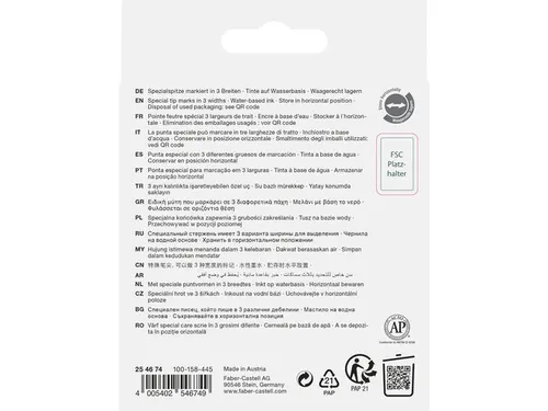 Markeerstift Faber-Castell 46 metallic 4stuks goud, zilver, roze, ruby