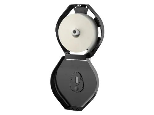 PlastiQline jumborol Toiletpapier dispenser maxi kunststof zwart
