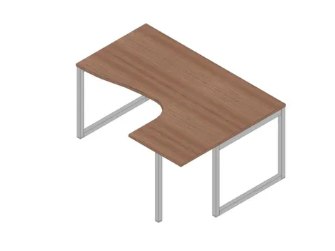 hoek-bureau,HxBxD 730x1600x1200mm,blad canaletto-hout