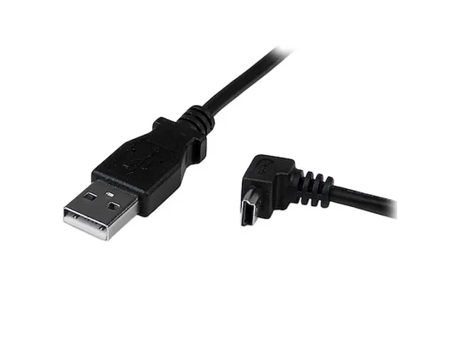 2m mini USB-kabel A-naar-mini-B met neerwaartse hoek