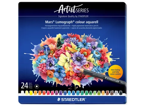 Crayon Aquarelle Staedtler Mars Lumograph set 24 couleurs