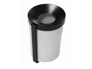 afvalbak,vlamdovend,24l,HxØ 370x295mm,wandmontage,kop zwart - 1