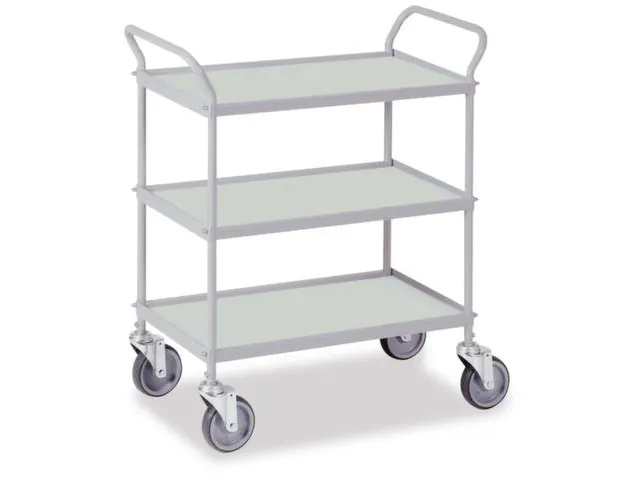 Universele Wagen 150kg Lxb 785x425mm 3 Etages Met Beugel Zilvergrijs