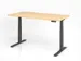 Bureau assis-debout électrique 640-1290x1600x800mm érable/graphite