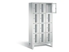 Lockerkast 1850x900x500mm 3x4 vakken Cilinderslot Poten, RAL7035