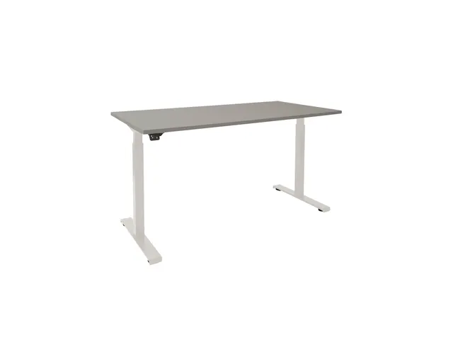 Elektrisch verstelbaar bureau 160x80cm Frame Wit Blad Licht Grijs