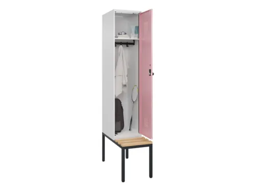 locker met bank,HxBxD 2120x400x815mm,1vak,vak B 400mm,draaigrendel