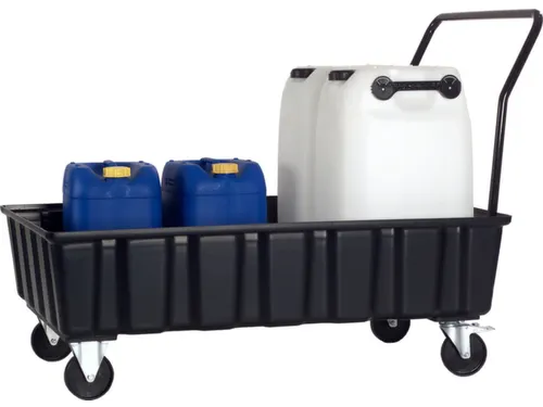 Opvangbak 2x 200l Opvangvol. 220l Pe 435x 1220x 820mm Wielen
