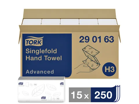 Tork 290163 Handdoek Singlefold H3 Z-vouw Advanced Wit 15x250 vel