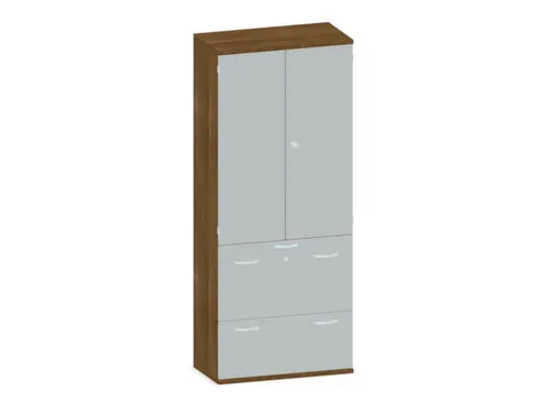 Kantoorkast 1920x800x430mm Decor Romp Noten Decor Front Lichtgrijs