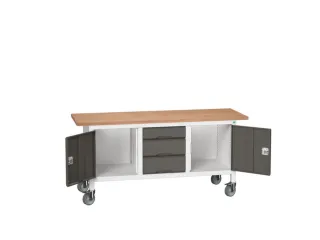 werkbank,HxBxD 830x1750x600mm,multiplexblad,uitrusting: 3laden,2kasten - 1